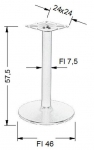 Podstawa do stolika B006 czarny wysokość 57,5 cm