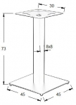 Podstawa do stolika SH-5002-5/B czarna - wysokość 73 cm 45x45