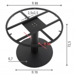 Podstawa metalowa SH-3012-1/B, wysokość 72,5 cm, fi 70