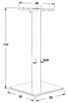 Podstawa do stolika SH-5002-6/H/B wysokość 110 cm; 50x50 cm