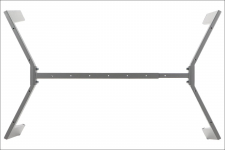 Stelaż metalowy do stołu/biurka NY-HF05RB/A z regulacja długości belki 105,5-148,5 cm szer. 78 cm wys. 72,5 cm kolor szary