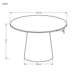 GINTER stół okrągły, czarny (2p=1szt)