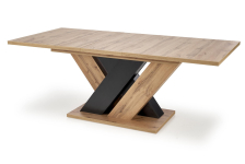 BRANDON stół rozkładany 160-200/90 cm dąb wotan/czarny