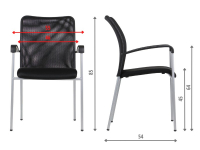 Krzesło z podłokietnikami HN-7501/AL CZARNY
