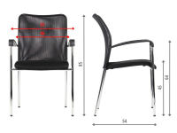 Krzesło z podłokietnikami HN-7501/CH CZARNY