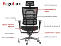 Fotel biurowy obrotowy ErgoLux S8 siedzisko tkaninowe