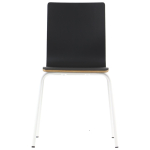 Krzesło WERDI B sklejka laminowana stelaż biały, kubełek czarny