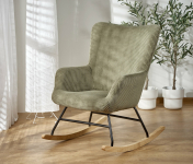 BELMIRO fotel wypoczynkowy z funkcją kołyski, oliwkowy