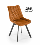 K520 krzesło nogi - czarne, siedzisko - cynamonowy z funkcją obrotu