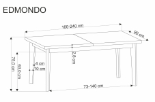 EDMONDO stół rozkładany dąb naturalny