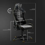 EVOLVE PRO Gaming fotel gabinetowy czarno-szarobeżowy-pomarańczowy