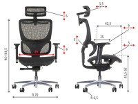 Fotel biurowy obrotowy ErgoNew S1A(2) siedzisko siatkowe