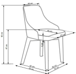 TOLEDO krzesło dąb sonoma / tap. Inari 91 (1p=1szt)