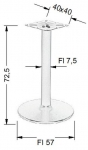 Podstawa do stolika B006 aluminium wysokość 72,5 cm fi 57 cm