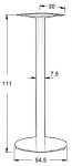 Podstawa do stolika SH-5001-5/H/B czarna - wysokość 111 cm fi 45 cm