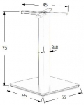 Podstawa do stolika SH-5002-7/B, czarna - wysokość 73 cm 55x55 cm