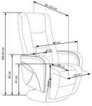PULSAR recliner z funkcją masażu i podgrzewania cappuccino