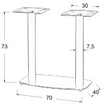 Podstawa do stolika SH-3052/B - wysokość 73 cm 40x70 cm