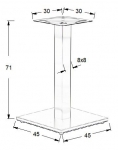 Podstawa do stolika SH-2002-1/S/8 - wysokość 71 cm 45x45 cm 