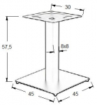 Podstawa do stolika SH-5002-5/L/B czarna - wysokość 57,5 cm 45x45 cm
