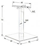 Podstawa do stolika SH-3002-7/S 55x55 cm, wys. 72,5 cm 