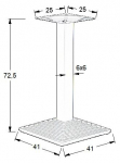 Podstawa do stolika SH-5014-1/60/B - żeliwna wysokość 72,5 cm 41x41 cm 